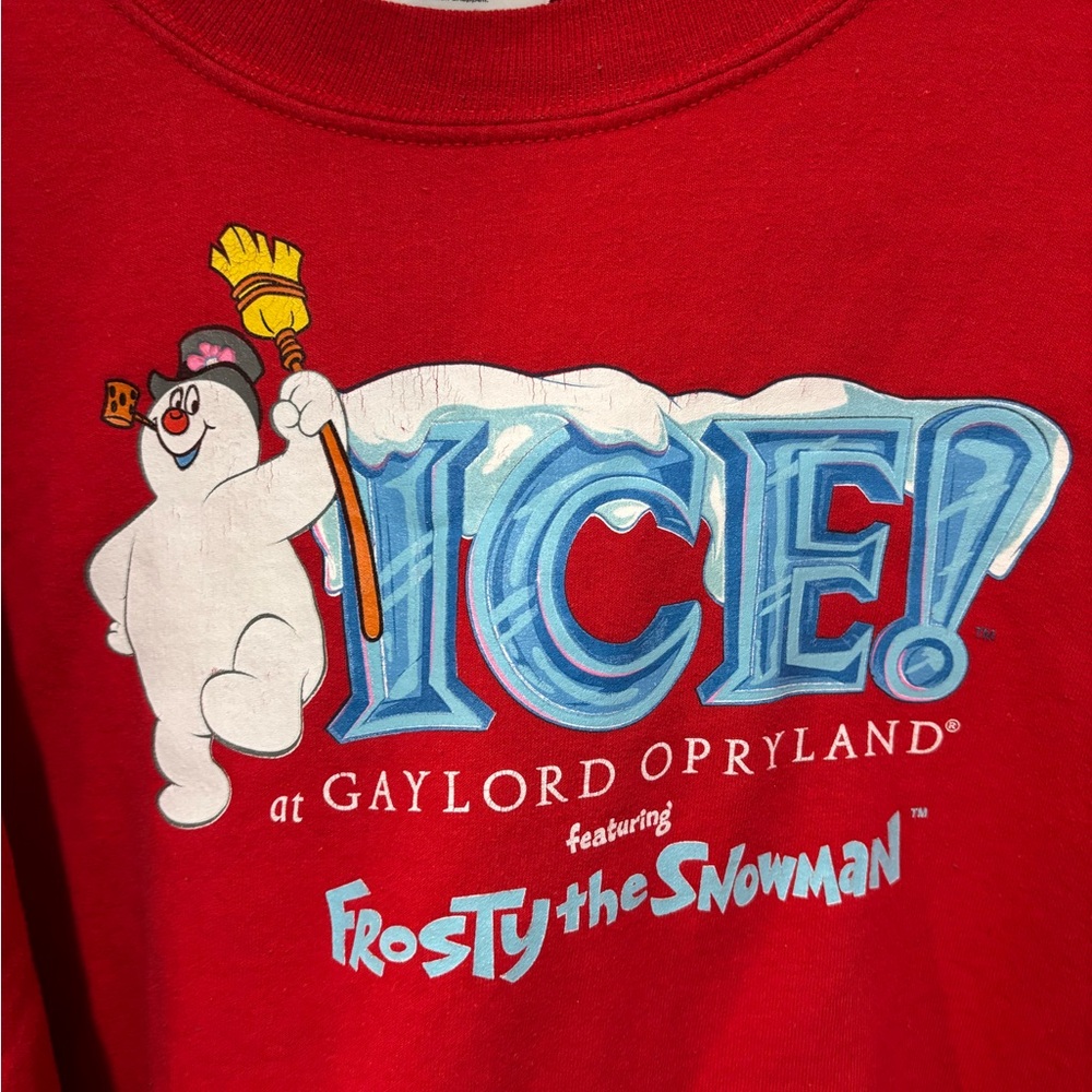Red Frosty the Snowman Ice at Gaylord Opryland Crew Sweatshirt - Picture 3 of 7